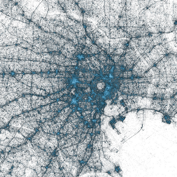 Twitter,визуализация,big data, Миллиарды геотегов твиттера визуализированы и нанесены на карту